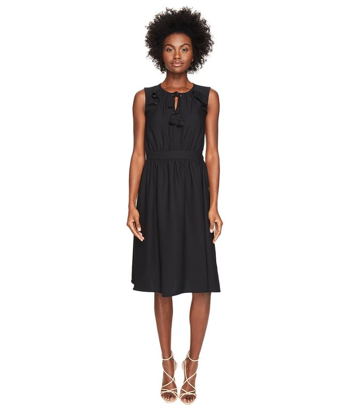 Kate Spade New York - Rambling Roses Crepe Ruffle Fit And Flare Dress