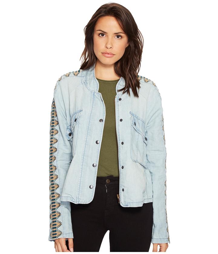 Free People - Embroidered Chambray Jacket