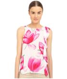 Armani Jeans - All Over Printed/solid Color Viscose Top