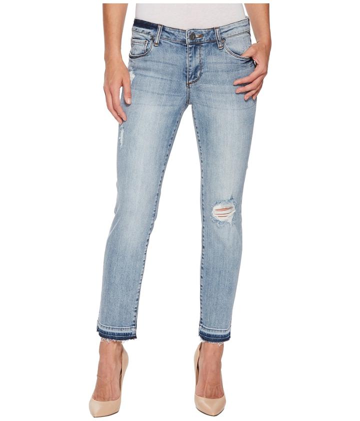 Kut From The Kloth - Reese Ankle Straight Leg W/ Released Hem Jeans In Announce/medium Base Wash