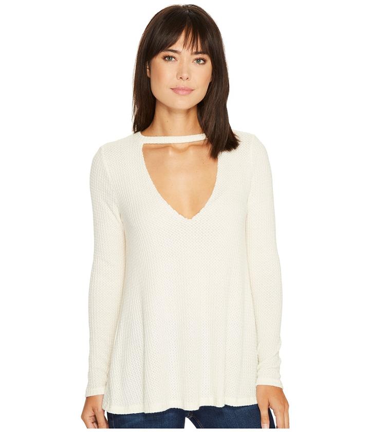 Culture Phit - Steffany Waffle Knit Keyhole Top