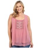 Roper - Plus Size 0276 Solid Mesh Tank Top