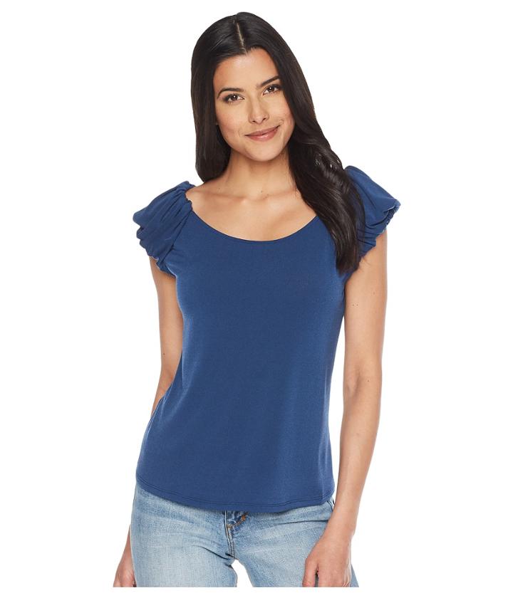 Cece - Puffed Short Sleeve Crepe Knit Top