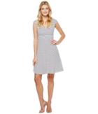 Adrianna Papell - Cap Sleeve Stripe Fit And Flare Dress