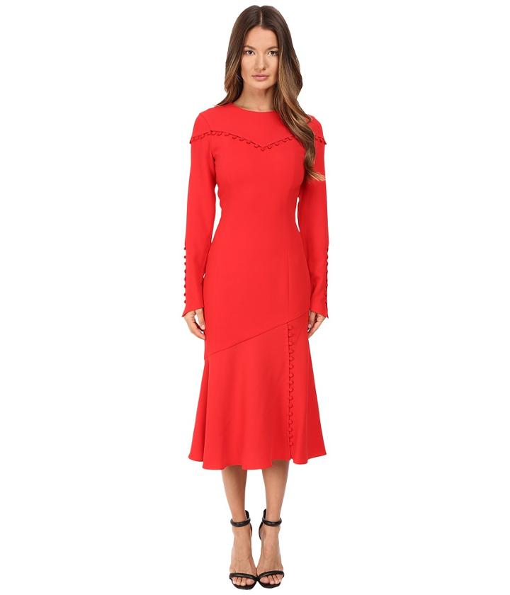 Prabal Gurung - Long Sleeve Crew Neck Dress W/ Separating Yoke