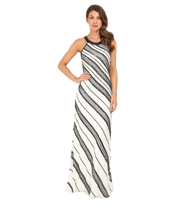 Adrianna Papell - Halter Fully Beaded Georgette Gown
