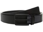 Calvin Klein - 35mm Flat Strap Caviar Grain Belt With Smooth Contrast Color Tab