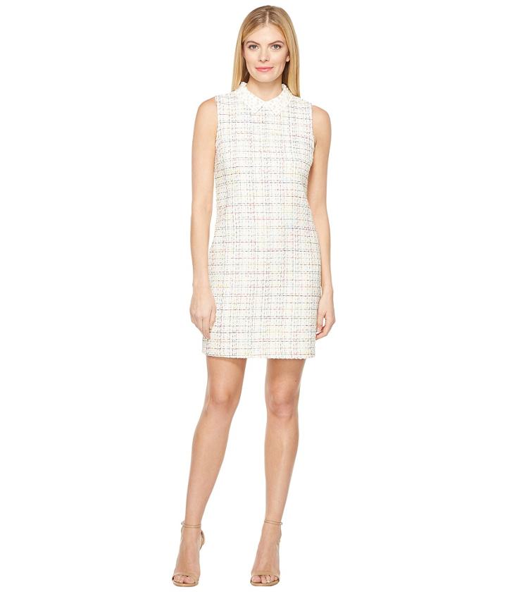 Cece - Pearl - Sleeveless Tweed Pearl Collar