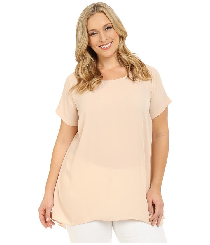 Vince Camuto Plus - Plus Size Short Sleeve High-low Hem Blouse