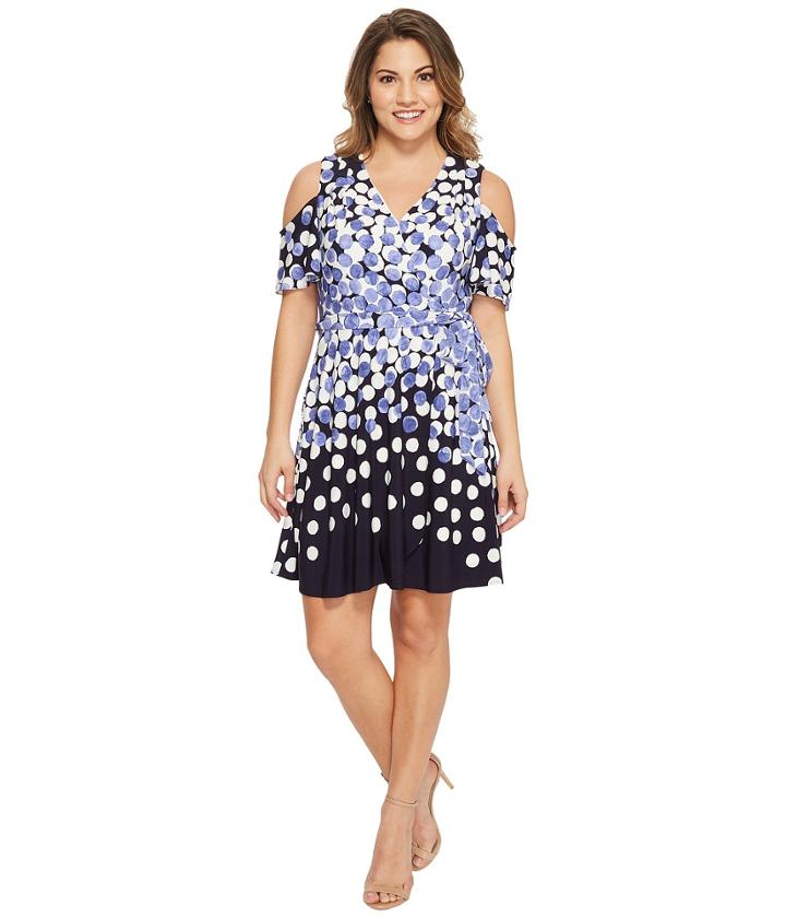 Tahari By Asl - Petite Jersey Dot Dress