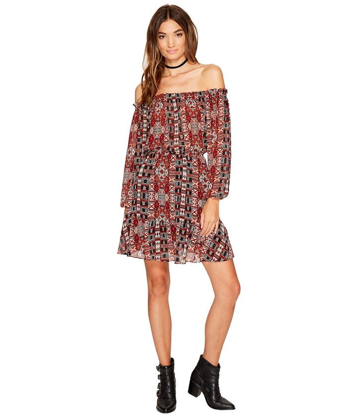 Bb Dakota - Sienna Printed Off The Shoulder Dress