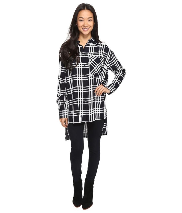 Brigitte Bailey - Jessi Long Sleeve Plaid Top