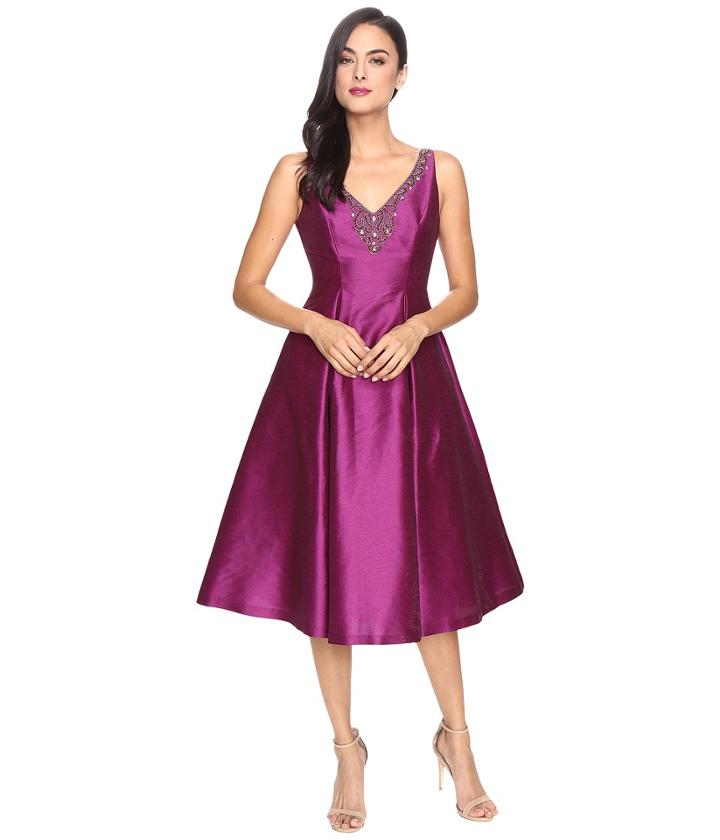 Adrianna Papell - Casablanca Sleeveless Ball Skirt Dress With Beaded Neckline