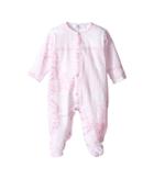Versace Kids - Long Sleeve Barocco Righe Print Footie W/ Front Snaps