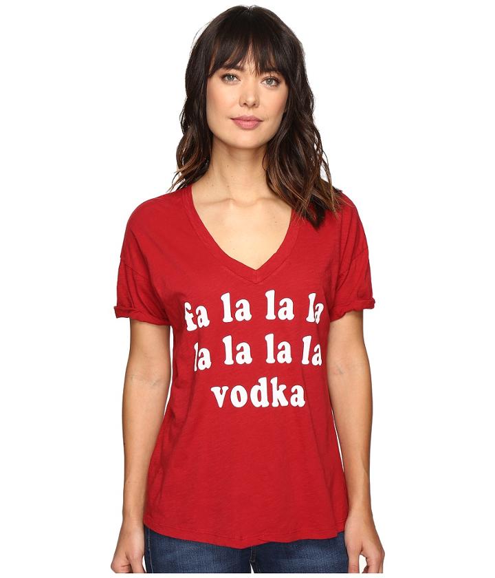 The Original Retro Brand - Fa La La Vodka Oversized V-neck Tee