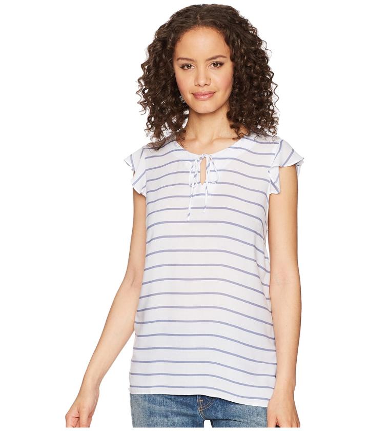 Tribal - Woven Crepe Ruffled Cap Sleeve Blouse