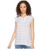 Tribal - Woven Crepe Ruffled Cap Sleeve Blouse
