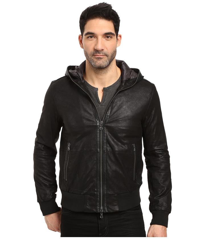 John Varvatos Star U.s.a. - Hooded Leather Bomber L985s3b