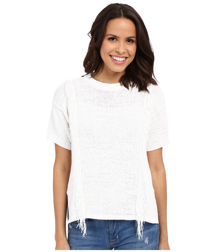 Michael Michael Kors - Fringe Short Sleeve Crew Sweater