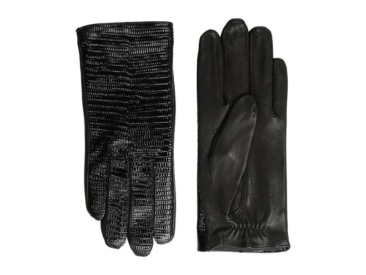 The Kooples - Lizard Embossed Patent Leather Gloves