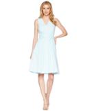 Donna Morgan - Sleeveless Seersucker Fit And Flare With Button Front And Belt