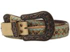 M&amp;f Western - Copper Studs With Turquoise Lace Belt