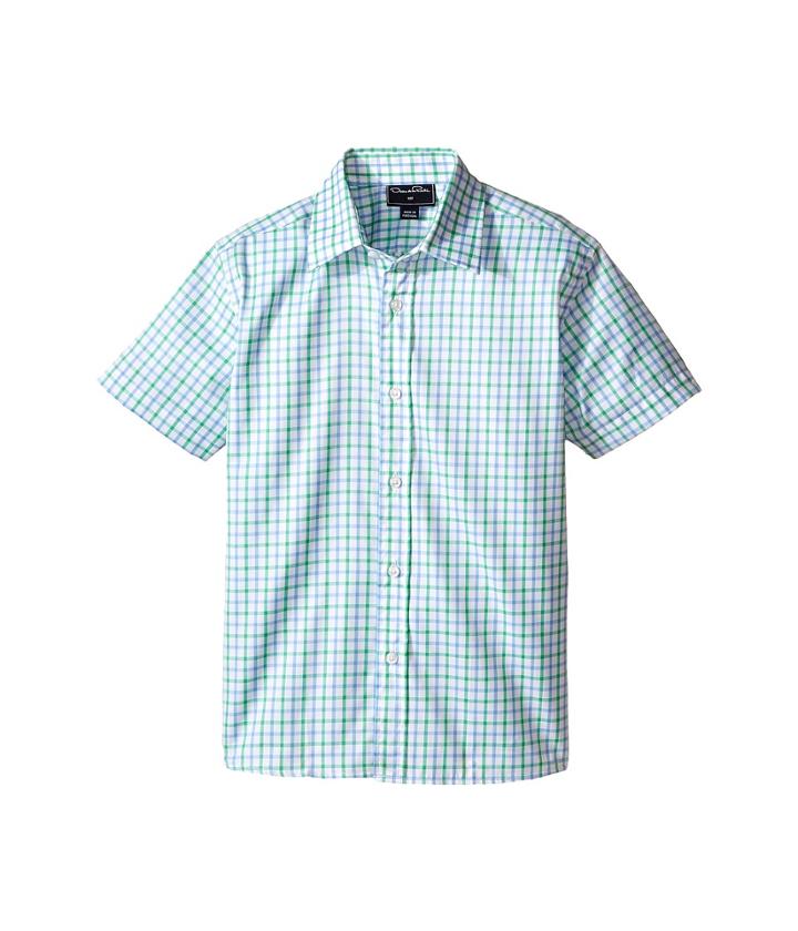 Oscar De La Renta - Check Cotton Short Sleeve Woven Shirt