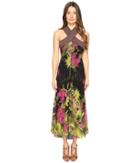 Fuzzi - Tropical Flower Print Crisscross Top Long Dress