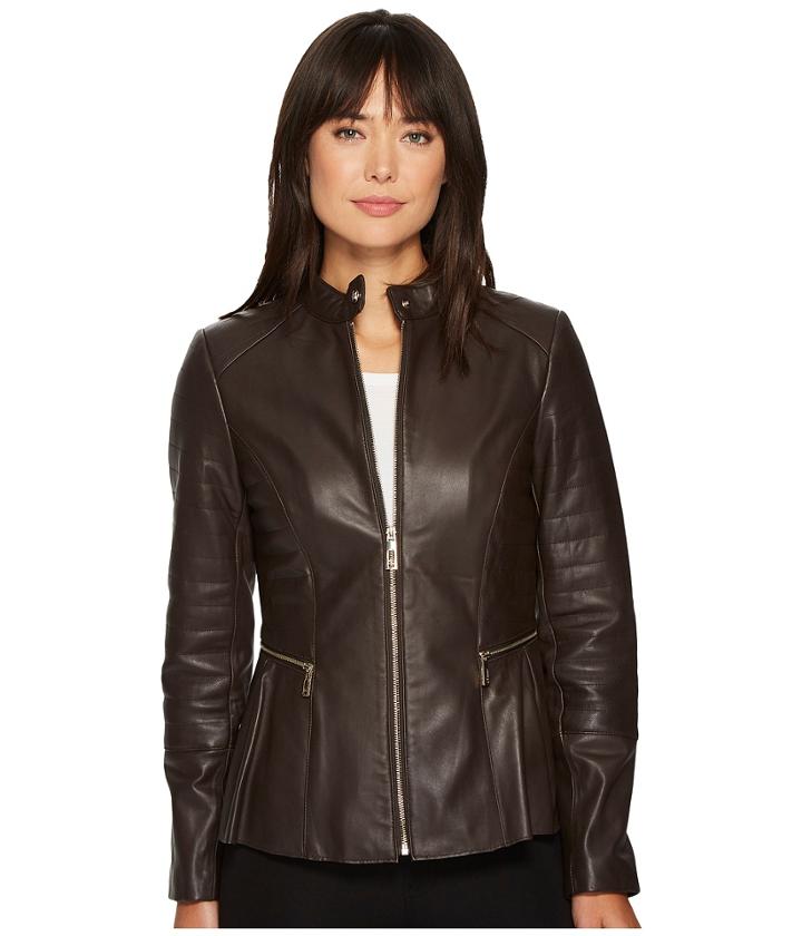 Ivanka Trump - Leather Peplum W/ Side Zippers