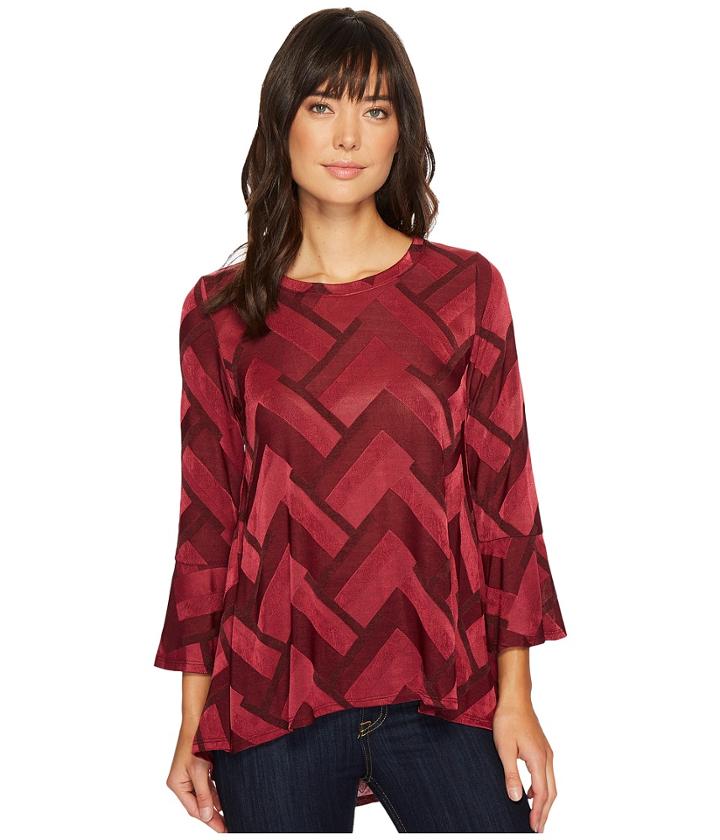Nally &amp; Millie - Bell Sleeve Jacard Tunic