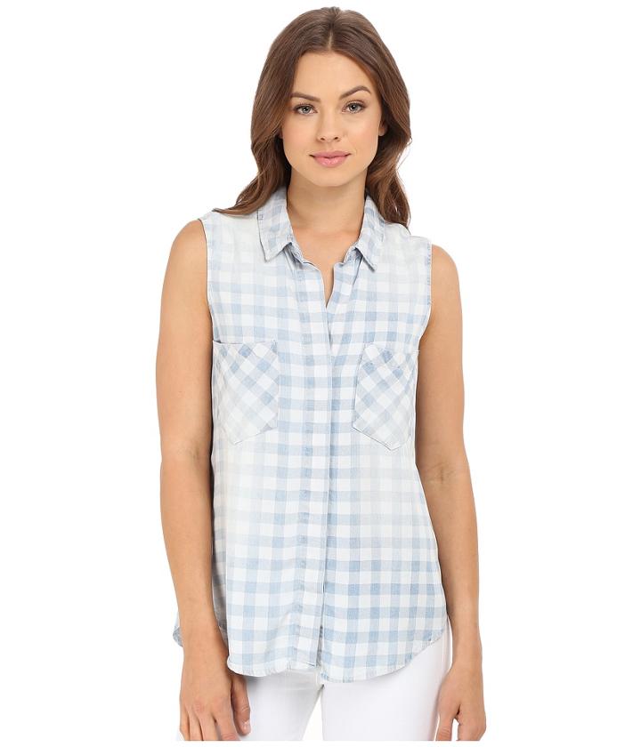 Brigitte Bailey - Braylee Sleeveless Plaid Button Up Top