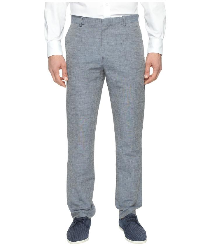 Perry Ellis - Slim Fit Linen Cotton End On End Dress Pants