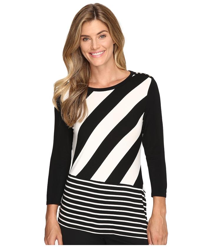 Calvin Klein - Striped Top W/ Angled Bottom