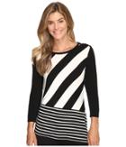 Calvin Klein - Striped Top W/ Angled Bottom