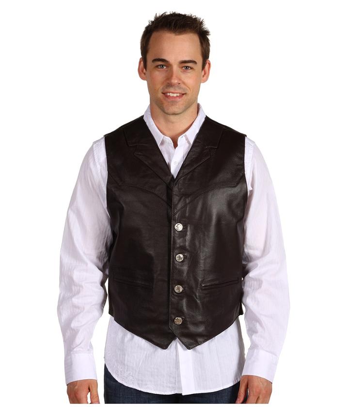 Roper - Leather Notch Collar Vest