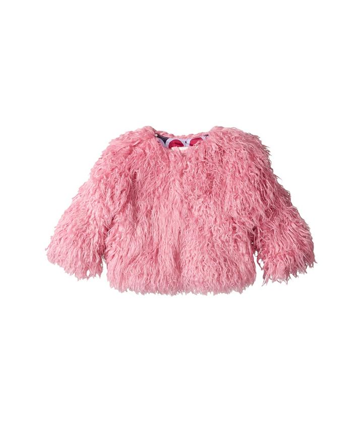Hatley Kids - Pink Faux Mongolian Fur Coat