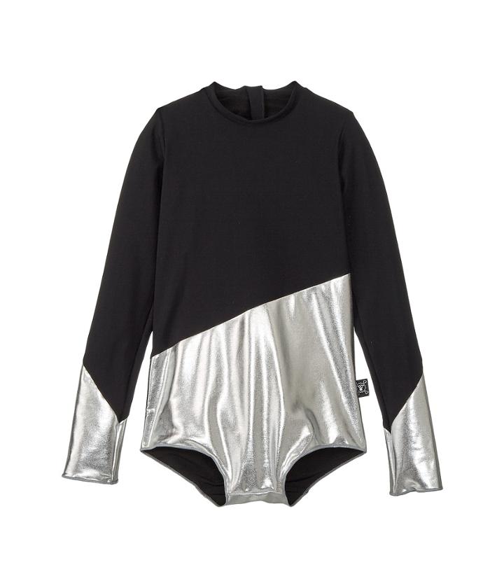 Nununu - 1/2 And 1/2 Long Sleeved Swimsuit