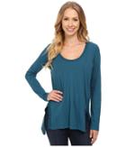 Mod-o-doc - Supreme Jersey Long Sleeve Scoop Neck Tee W/ Front Side Slits