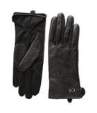 Calvin Klein - Leather Gloves W/ Knit Tonal Palm