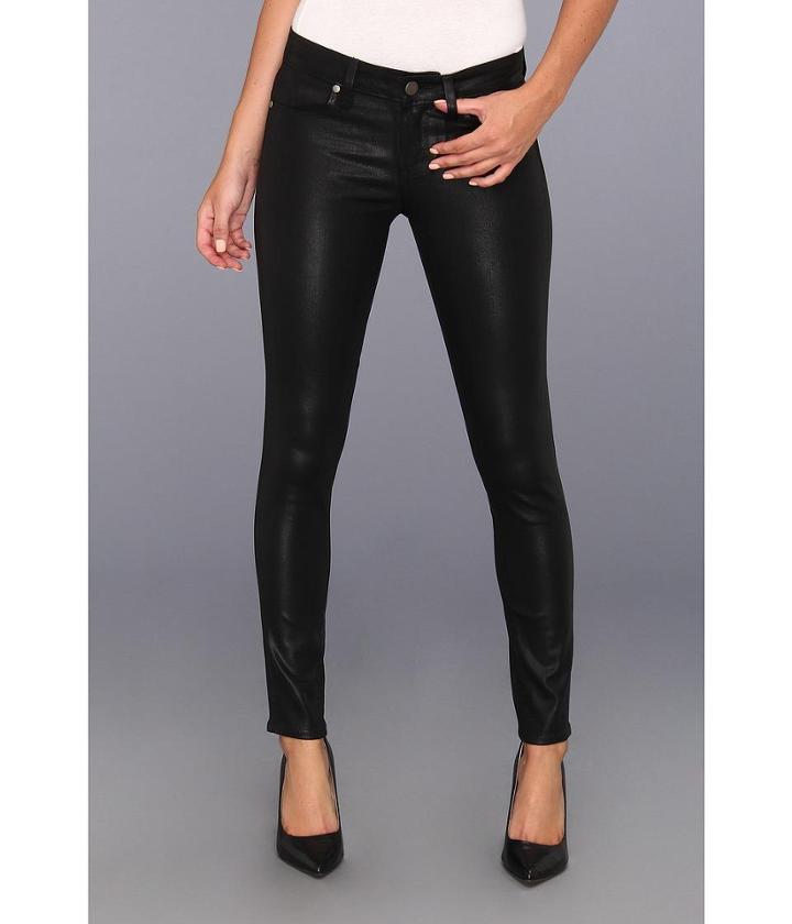 Paige Verdugo Ultra Skinny Ankle Coated In Black Silk