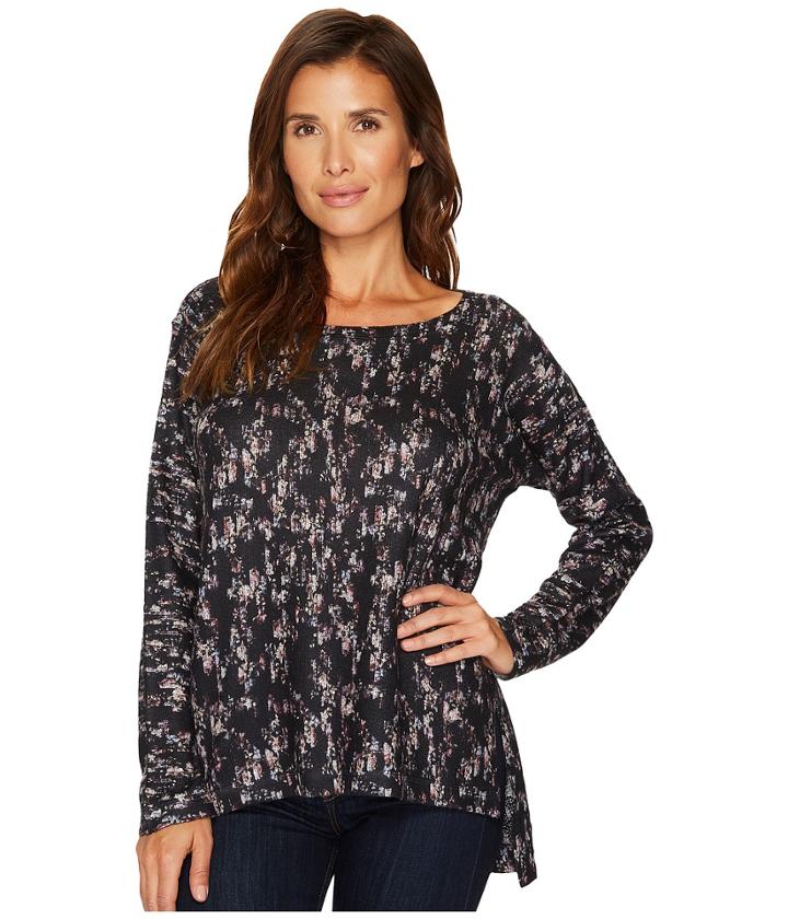Nally &amp; Millie - Printed Brushed Sweater Top