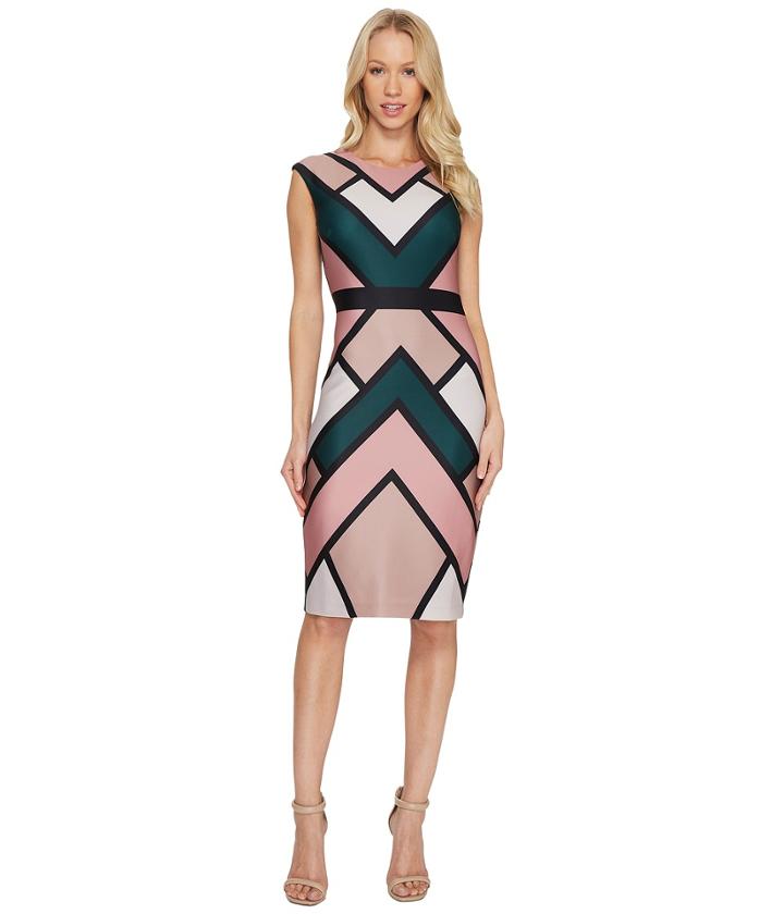 Vince Camuto - Printed Scuba Bodycon Dress