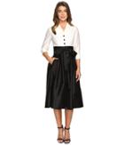 Adrianna Papell - Two-tone Silky Taffetta Cocktail Dress