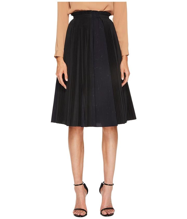Jil Sander Navy - Plisse Poplin Pleated Skirt