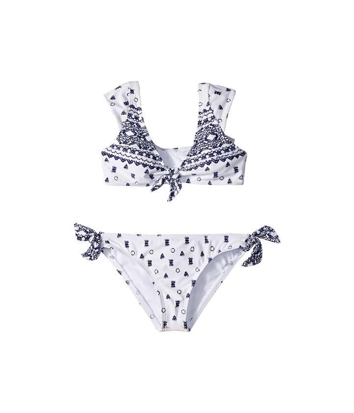 Splendid Littles - Boarder Stripe Bralette Retro Pants W/ Ties