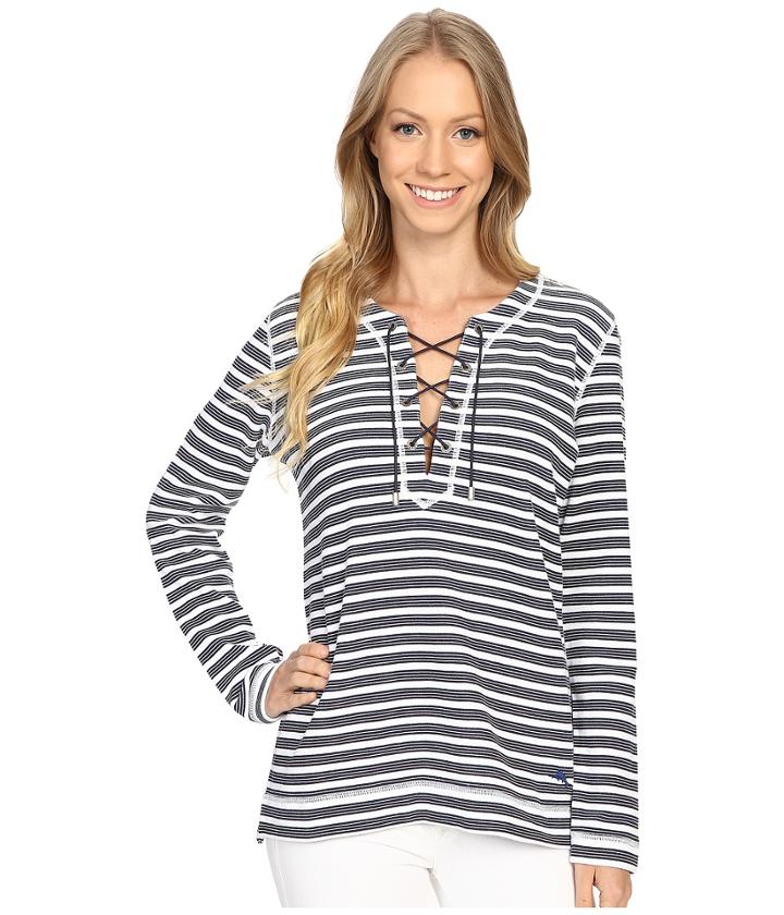 Tommy Bahama - La Luna Stripe Lace-up Crew