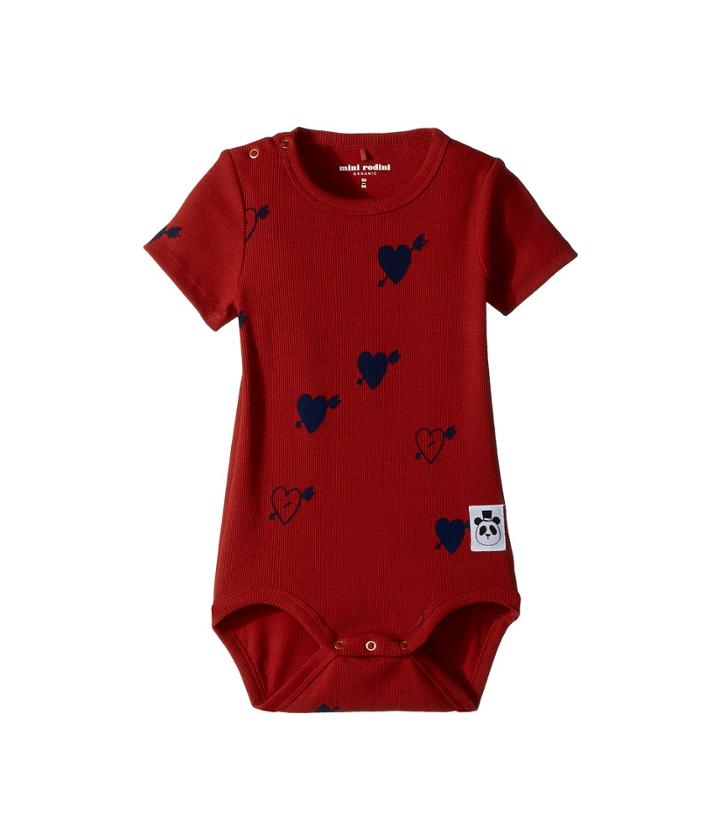Mini Rodini - Heart Rib Short Sleeve Bodysuit
