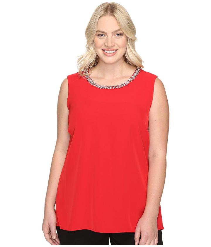 Calvin Klein Plus - Plus Size Embellished Shell Blouse