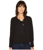 Vince Camuto - Long Sleeve Lace-up Blouse W/ Flutter Sleeves