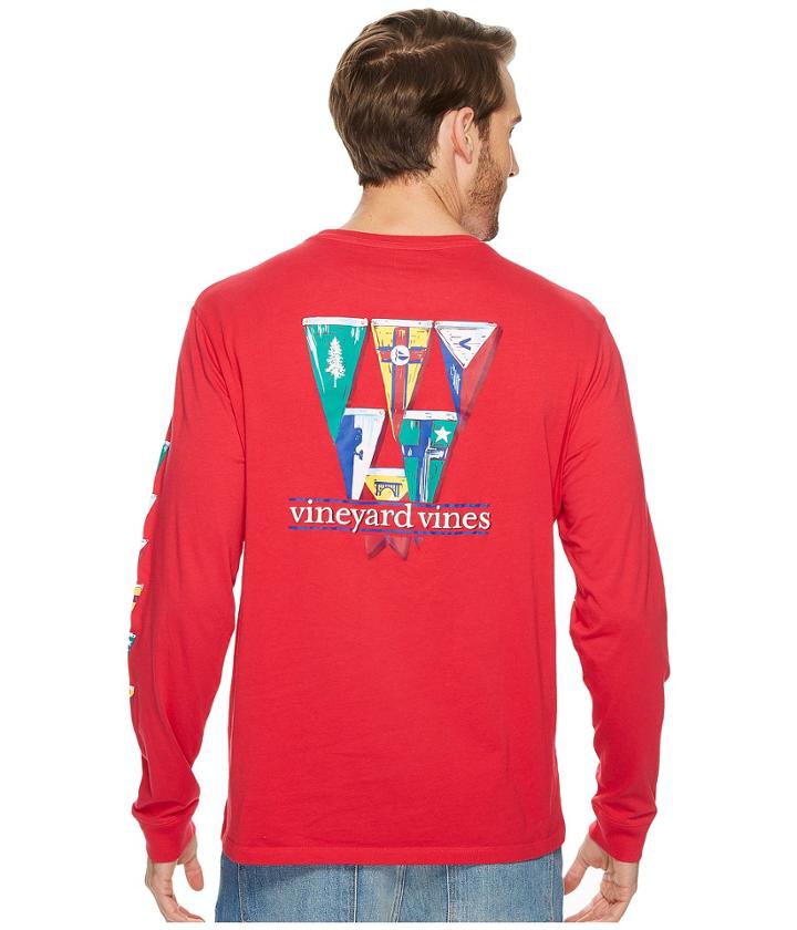 Vineyard Vines - Long Sleeve Coastal Burgees Pocket Tee